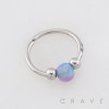 OPAL BEAD NOSE HOOP 316L SURGICAL STEEL